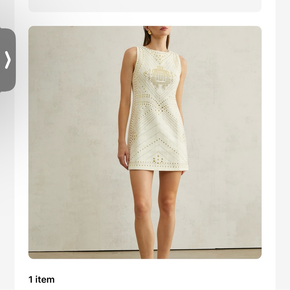 Miss Rosier Elegant Cream White Sleeveless Mini Dress